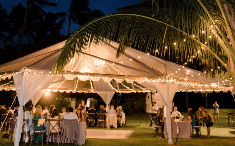 String lights by Accel Event Rentals