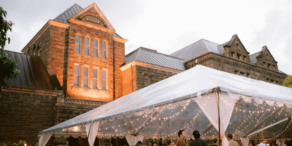 Wedding tent setup by Accel Event Rentals